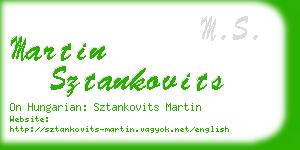 martin sztankovits business card